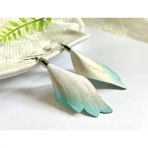 Angyalszárny fülbevaló - fehér/türkizkék/fehérarany Angyalszárny fülbevaló - fehér/türkizkék/fehérarany