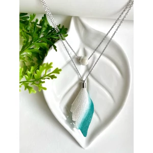 Angyalszárny nyaklánc- türkizzöld/fehér Angyalszárny nyaklánc- türkizzöld/fehér
