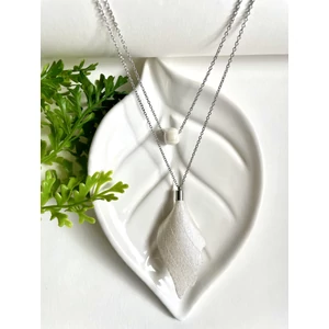 Angyalszárny nyaklánc- gyöngyház fehér