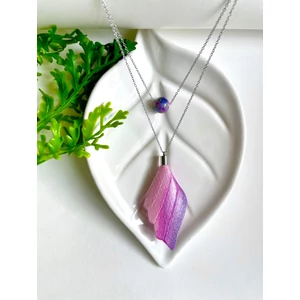 Angyalszárny nyaklánc- rózsaszín/lila