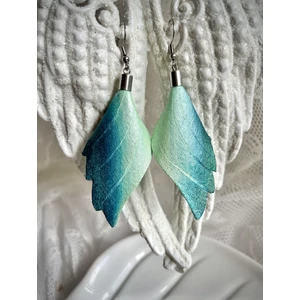 Angyalszárny fülbevaló - menta/sötét türkizzöld Angyalszárny fülbevaló - menta/sötét türkizzöld