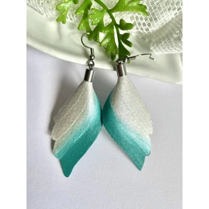 Angyalszárny fülbevaló - fehér/türkizzöld Angyalszárny fülbevaló - fehér/türkizzöld