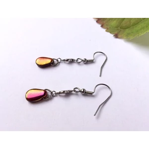 Életfolyó fülbevaló csillogó lilás-rózsaszín