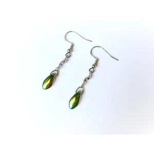 Életfolyó fülbevaló csillogó zöld