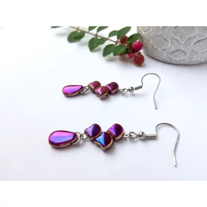 Életfolyó fülbevaló csillogó lilás-kék