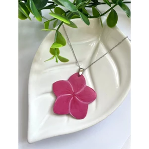 Pink kézzel festett hawaii rózsa nyaklánc