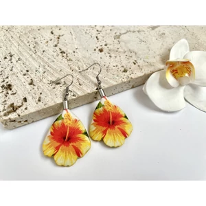 Hibiszkusz fülbevaló-sárga