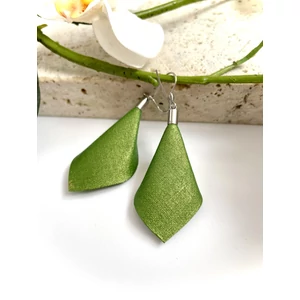 Sziromlevél fülbevaló - aranyló zöld 