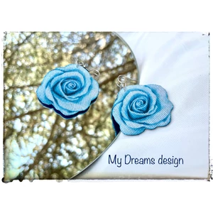 Kék rózsa fülbevaló
