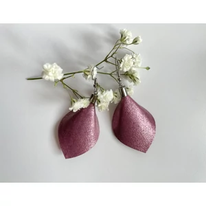 Sziromlevél fülbevaló - szuper csillogó mályva