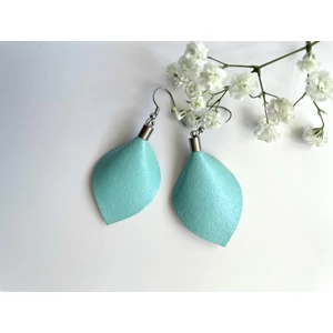 Sziromlevél fülbevaló - világos türkiz kék