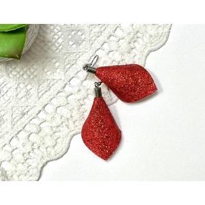 Extra csillogó sziromlevél fülbevaló - piros Extra csillogó sziromlevél fülbevaló - piros