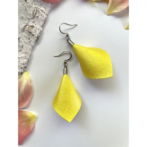 Sziromlevél fülbevaló - citromsárga