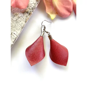 Sziromlevél fülbevaló - meggypiros/bordó