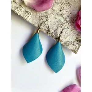 Sziromlevél fülbevaló - türkiz kék