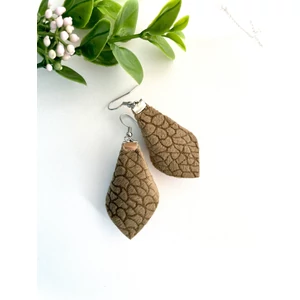 Bársony sziromlevél fülbevaló - pasztell barna Bársony sziromlevél fülbevaló - pasztell barna