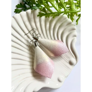 Sziromlevél fülbevaló átmenetes - fehér-fehérarany-rózsaszín