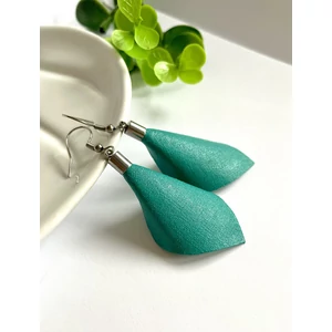 Sziromlevél fülbevaló - türkizzöld