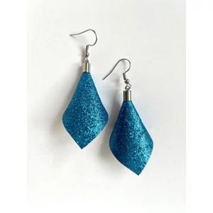 Extra csillogó sziromlevél fülbevaló - acél kék Extra csillogó sziromlevél fülbevaló - acél kék