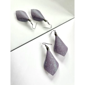 Extra csillogó sziromlevél fülbevaló - lila