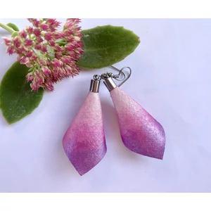 Sziromlevél fülbevaló átmenetes - rózsaszín/lila