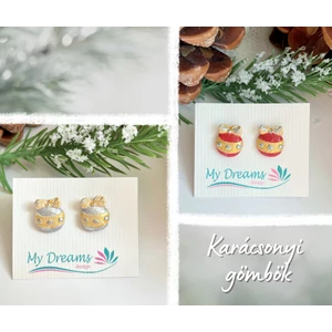 Karácsonyi gömb bedugós fülbevaló