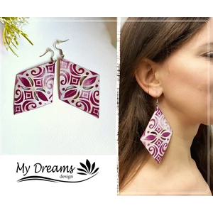 Áttört mintás sötétmályva maxi fülbevaló Áttört mintás sötétmályva maxi fülbevaló