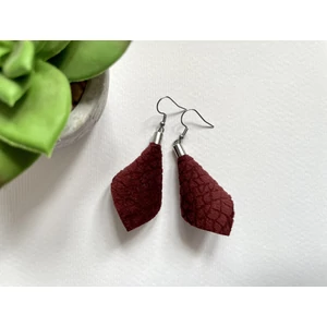 Bársony sziromlevél fülbevaló - mély bordó Bársony sziromlevél fülbevaló - mély bordó