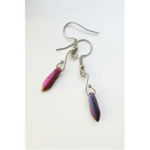 Életfolyó fülbevaló csillogó rózsaszín/lila
