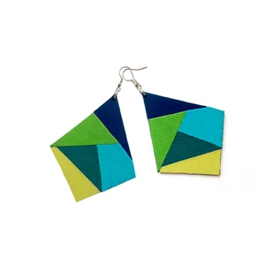 Geometriai mintás "kék és zöld" fülbevaló Geometriai mintás "kék és zöld" fülbevaló