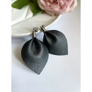 Lélekcsepp fülbevaló - Éjkarc (metálfényű fekete)