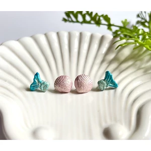 Mese szett fülbevaló - Sellő és kagyló 1. (fémmentes változatban is kérheted)