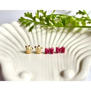 Mese szett fülbevaló - korona és masni (fémmentes változatban is kérheted)