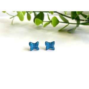 Pillangó fülbevaló - acélkék (fémmentes változatban is kérheted)