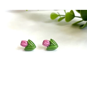 Tulipán fülbevaló - lilásrózsaszín (fémmentes változatban is kérheted)