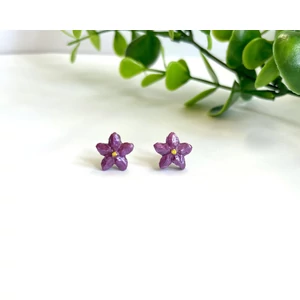 Kis virág fülbevaló - lila (fémmentes változatban is kérheted)