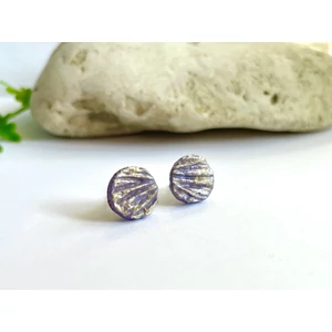 Kagylómintás fülbevaló - lila (fémmentes változatban is kérheted)