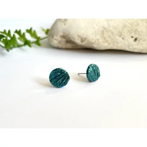 Kagylómintás fülbevaló - sötéttürkiz/petrol (fémmentes változatban is kérheted)