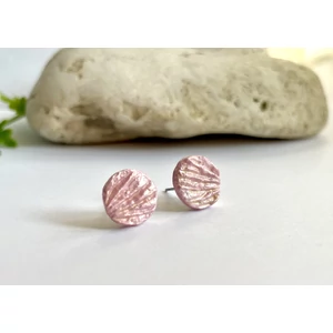 Kagylómintás fülbevaló - rózsaszín (fémmentes változatban is kérheted)