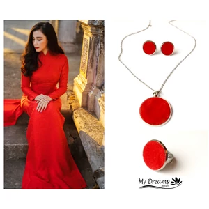 Piros bársony szett 3 részes