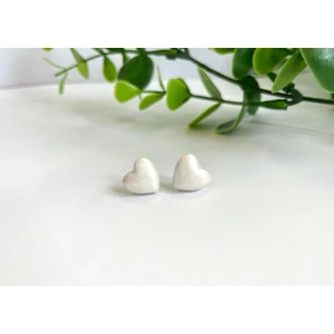 Szívecske fülbevaló - fehér  (fémmentes változatban is kérheted)