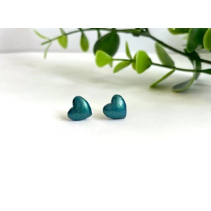 Szívecske fülbevaló - mélytürkiz/petrol  (fémmentes változatban is kérheted)
