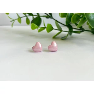 Szívecske fülbevaló - halvány rózsaszín  (fémmentes változatban is kérheted)