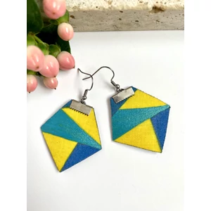 Geometriai mintás "kék - sárga" fülbevaló Geometriai mintás "kék - sárga" fülbevaló