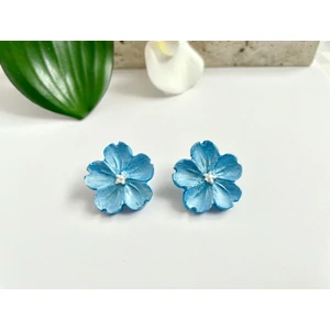 Kék virágos fülbevaló