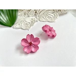 Sötét rózsaszín cseresznyevvirágos fülbevaló