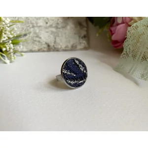 Sötétkék csillogó csipke gyűrű