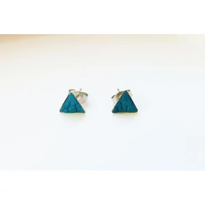 Türkiz háromszög fülbevaló