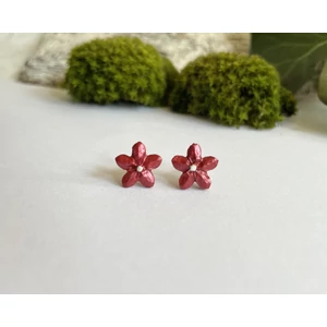 Kis virág fülbevaló - bordó (fémmentes változatban is kérheted)