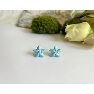 Kis virág fülbevaló - világoskék (fémmentes változatban is kérheted)